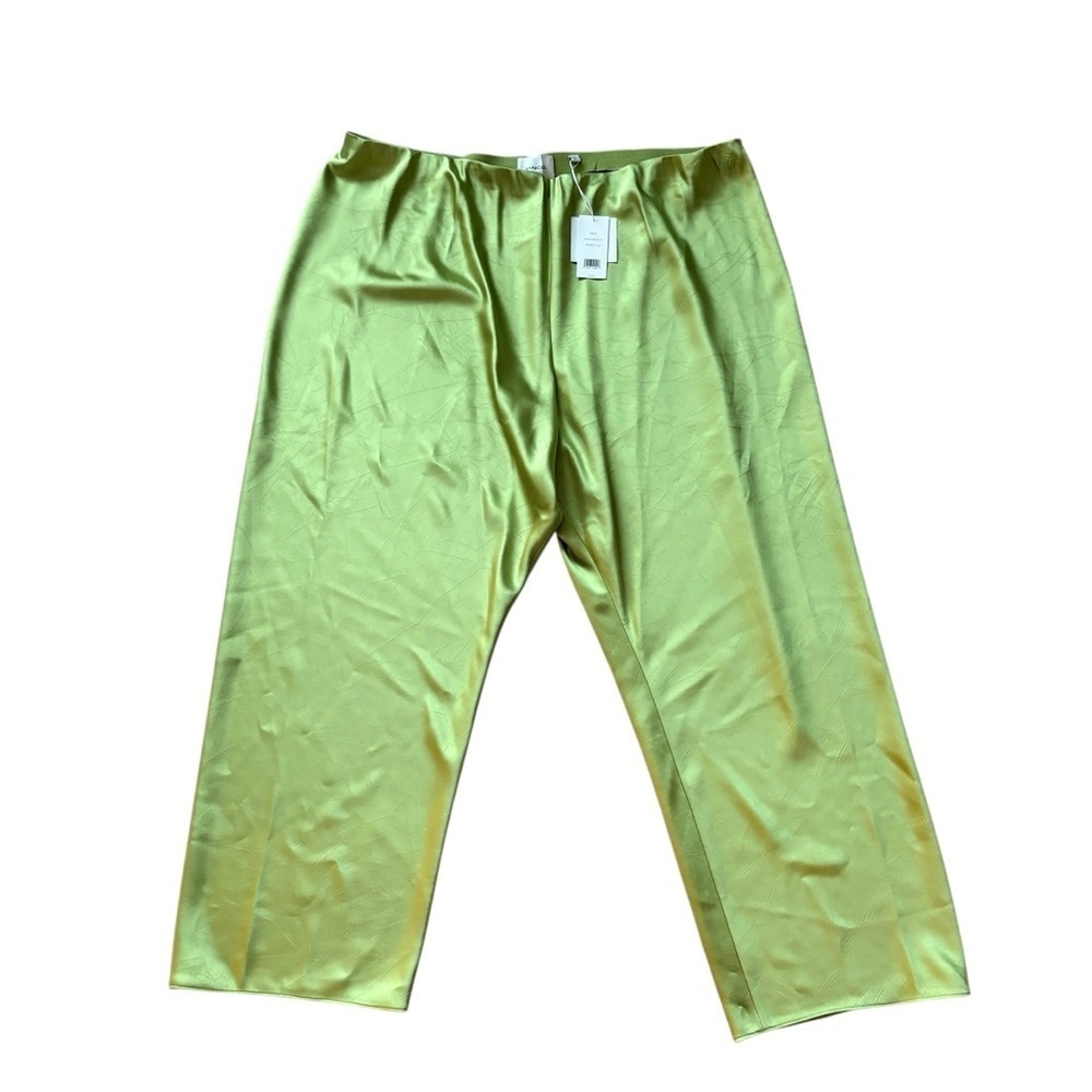 Vince NWT NEW Satin Bias Pants Cactus Green Size 3X Pull On Wide Leg Luxe Plus - Picture 6 of 12